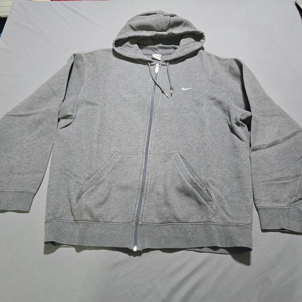 Nike Full Zip Hoodie Mens  XL Gray Team Nike Graphic Fleece Sweatshirt‎ - Picture 2 of 8